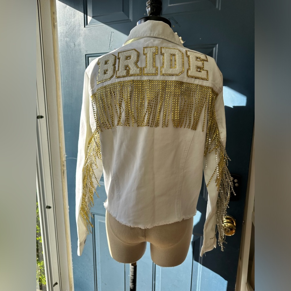 BRIDE Rhinestone Fringe Denim Jacket